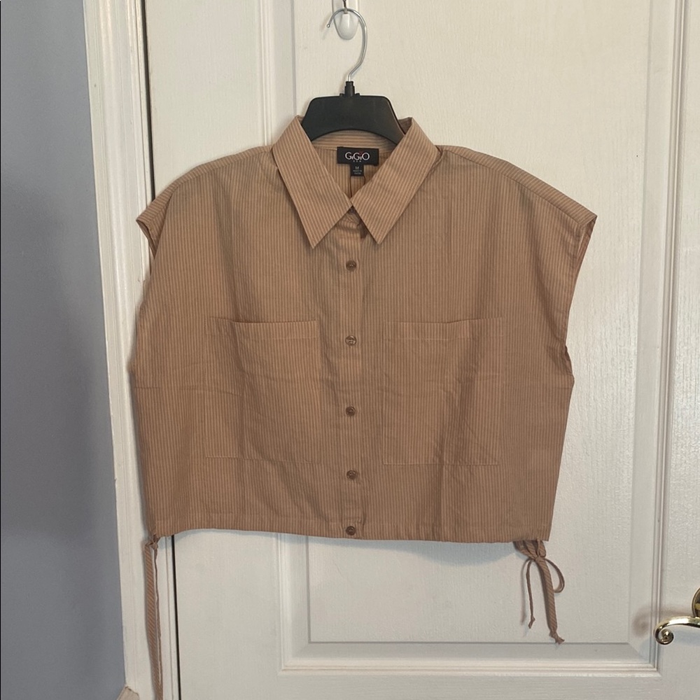 Women's Tan Sleeveless Top